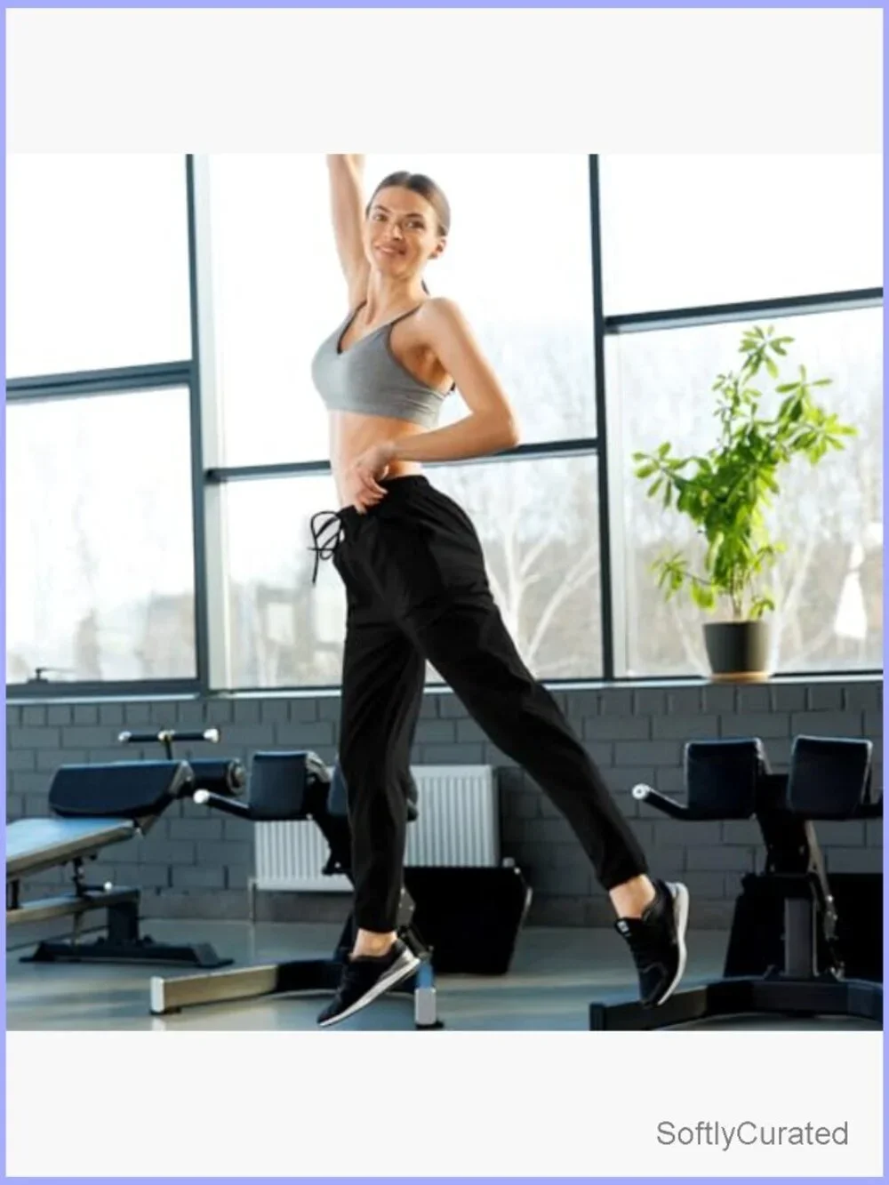 High Rise Joggers with Pockets, Drawstring Sweatpants for Running